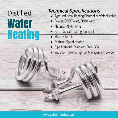 Stainless Steel Distilled Water Immersion Heater