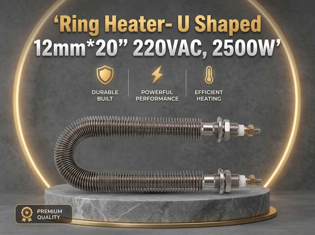 12mm × 20 Inch U Shaped Ring Heater 220VAC 2500W – Industrial Electric Heating Element