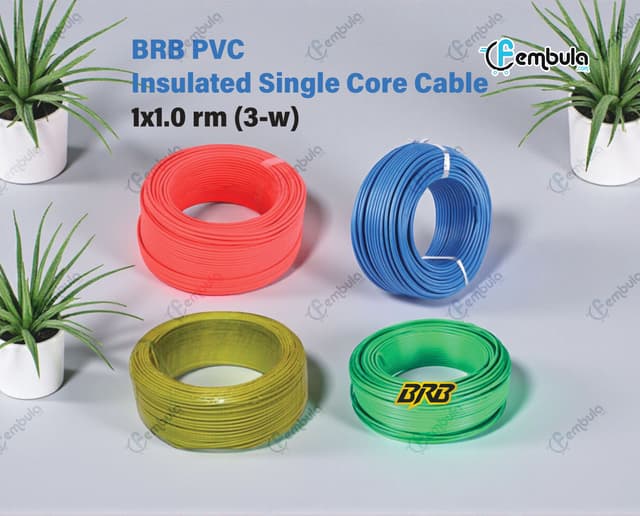 BRB PVC Insulated Single Core BYA Cable 1x1.0 rm (3-wire)