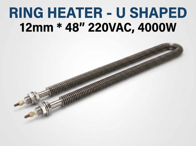 12mm × 48 Inch U Shaped Ring Heater 220VAC 4000W – Industrial Electric Heating Element