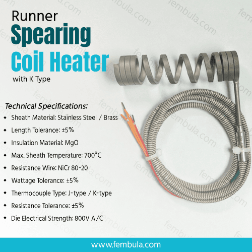 Runner Spring Molded Heater K Type
