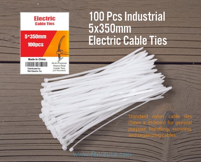 Cable Tie | General Purpose | Nylon Plastic | 5 x 250 mm | 100 Pcs (Estimated)