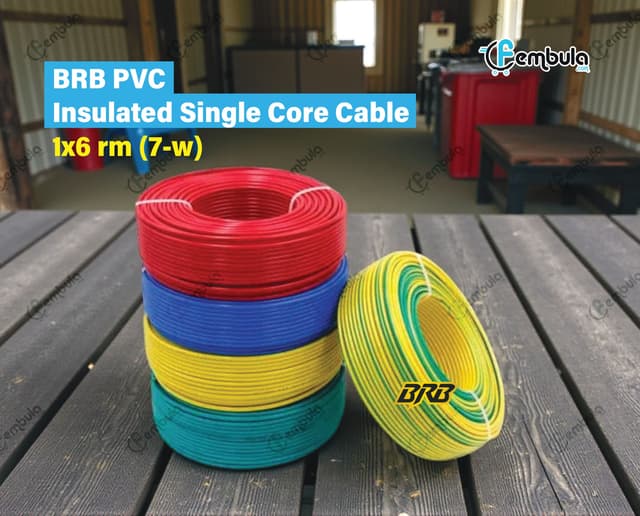 BRB PVC Insulated Single Core BYA Cable 1x6.0 rm (7-wire)