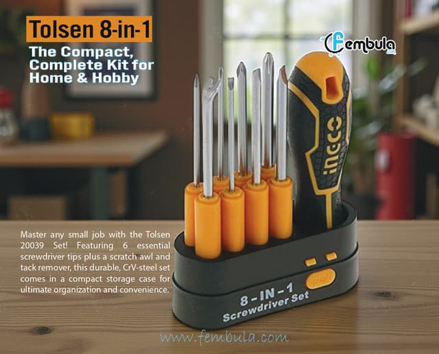 Ingco 8 Pcs Interchangeable Screwdriver Set | CR-V Steel | SL, PH, & Specialty Tools
