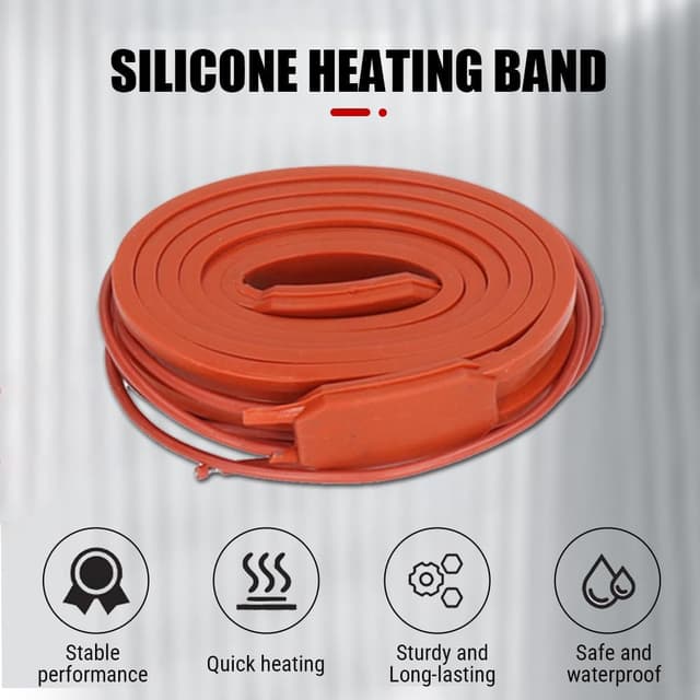 5x15mm Electric Pipe Heater Rubber Heater 5 Meter 500W Red Flexible Silicone Heating Cable 220V