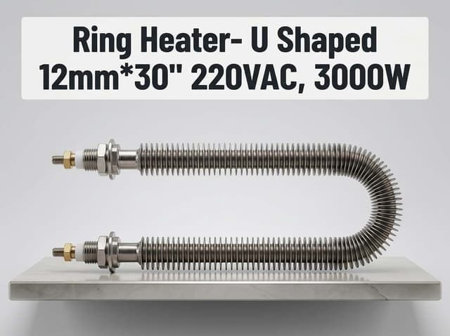12mm × 30 Inch U Shaped Ring Heater 220VAC 3000W – Industrial Electric Heating Element