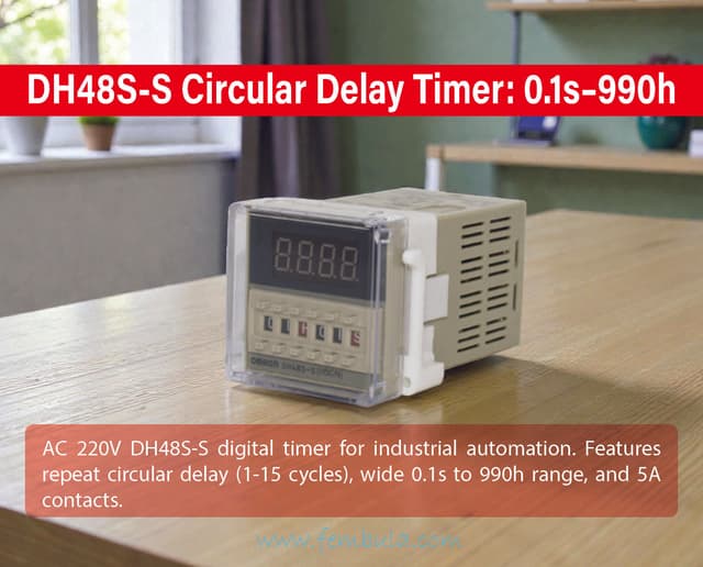 DH48S-S Digital Timer Delay Relay | AC 220V | Repeat Circular Delay | 0.1s–990h
