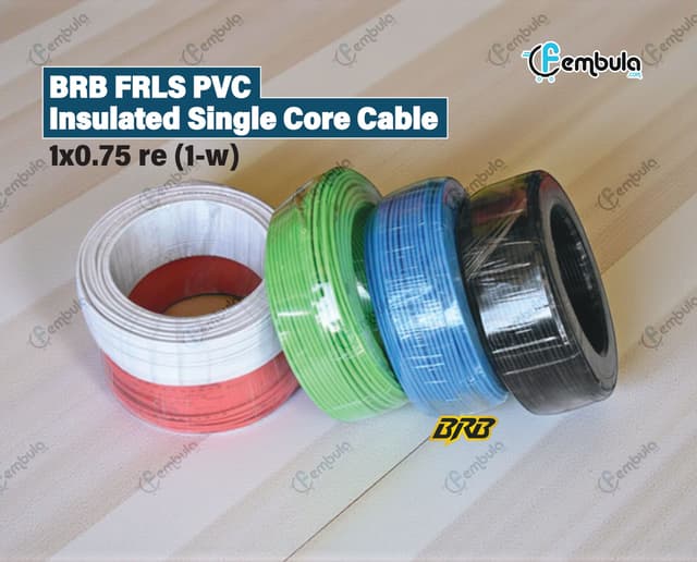 BRB FRLS PVC Insulated Single Core BYA Cable 1x0.75 re (1-watt)